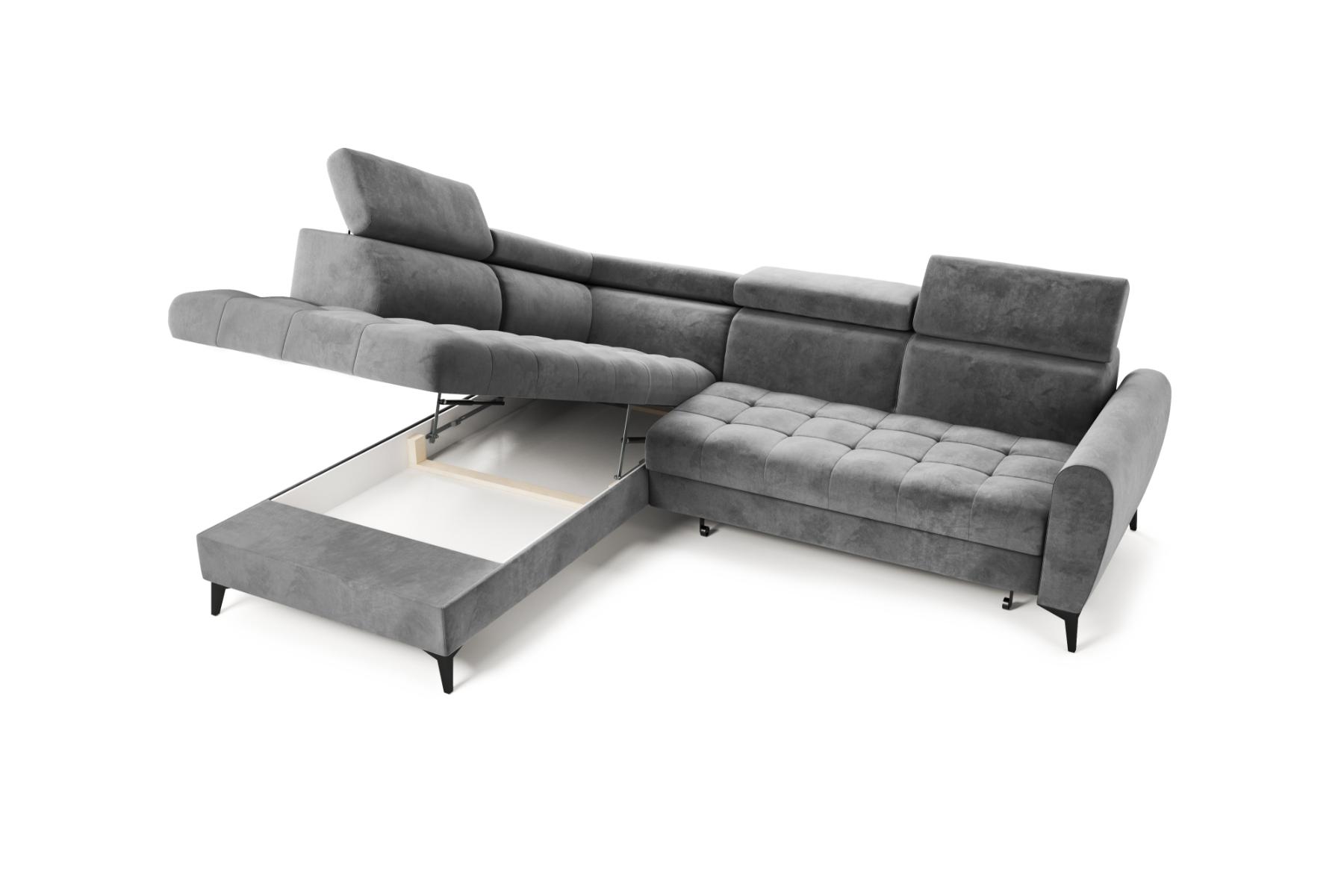 Boxspring Xpert - Hoekslaapbank met chaise longue en opbergruimte rechts - Toronto
