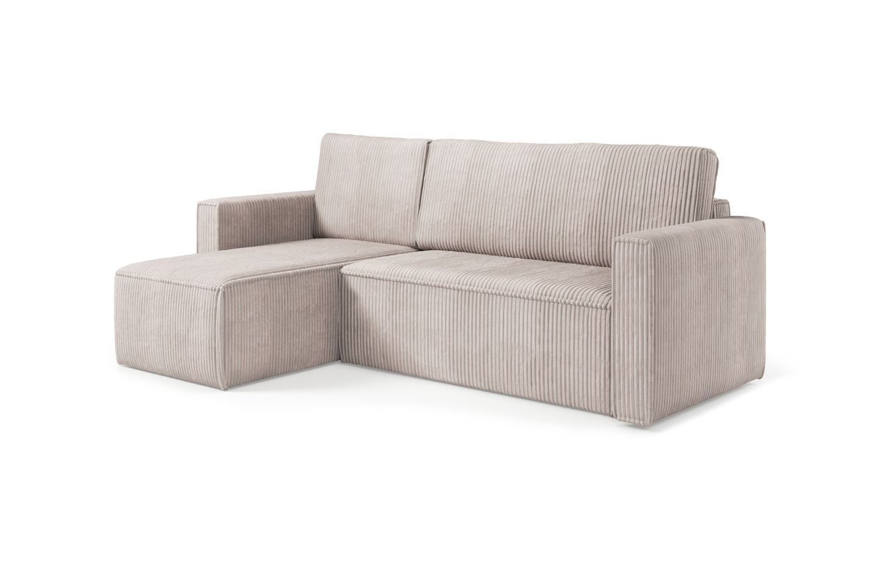 Barcelona - 3-Sitzer Schlafsofa mit Chaise lounge und Stauraum