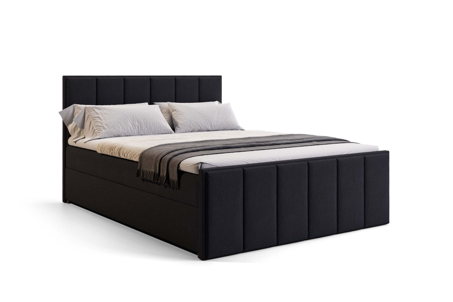 Boxspring Chicago met opbergruimte - 120x200 - Anthology 19 Zwart - Geen topper - Aanbieding 7001 main product photo