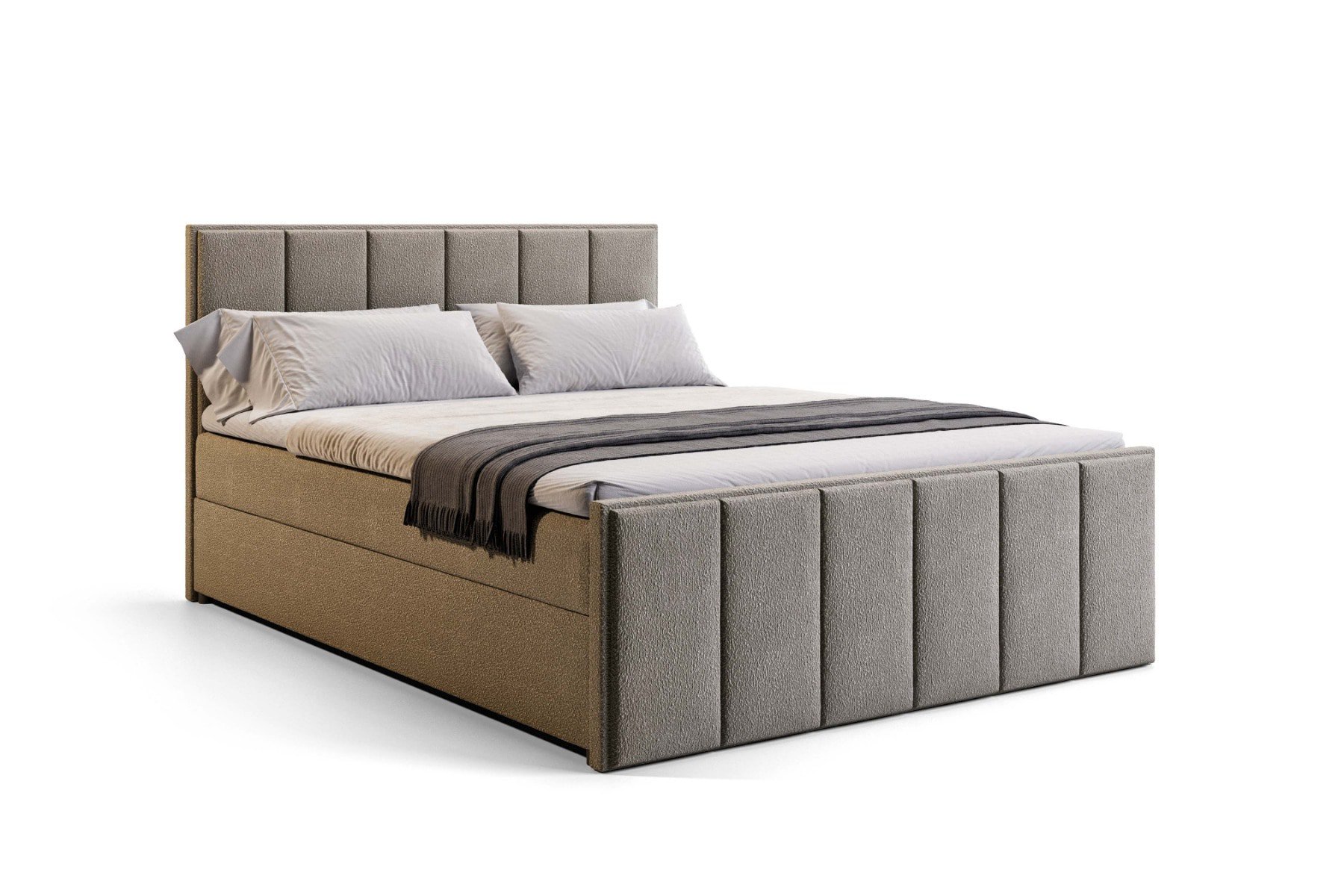 Boxspring met opbergruimte Chicago - 180x200cm - Anthology 20 Creme - 7-zone Multipocket Matras (550 veren/m²) - Geen topper - Aanbieding - 6003 main product photo