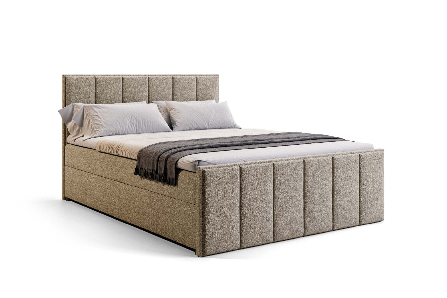 Boxspring Chicago met opbergruimte - 200x220 cm - Anthology 3 Zand - Multi Pocketvering matras - Geen topper - Aanbieding 6021 main product photo