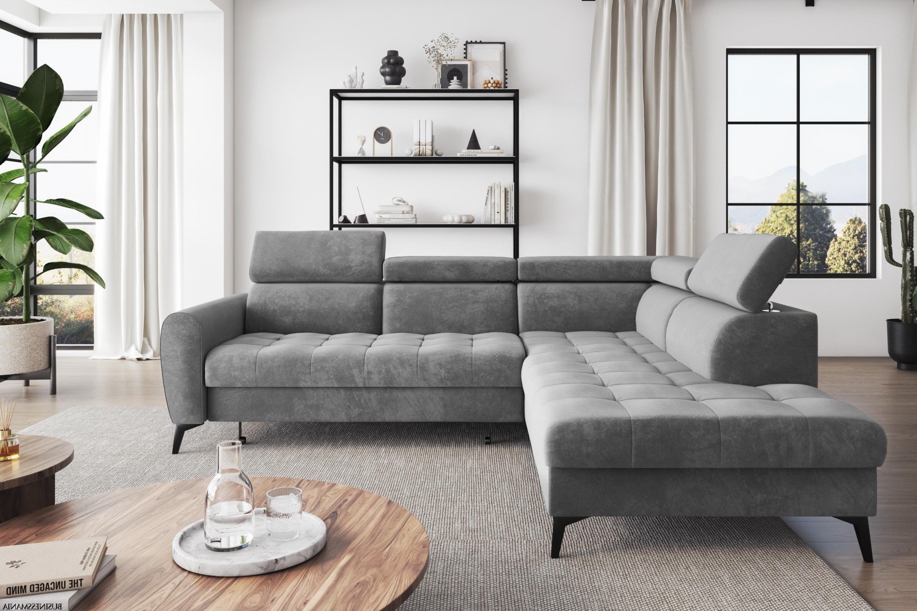 Hoekslaapbank met chaise longue en opbergruimte rechts – Toronto