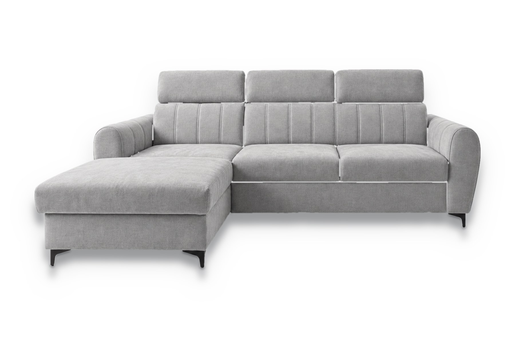 Boxspring Xpert - Compacte hoekslaapbank met opbergruimte en verstelbare hoofdsteunen - Lecco