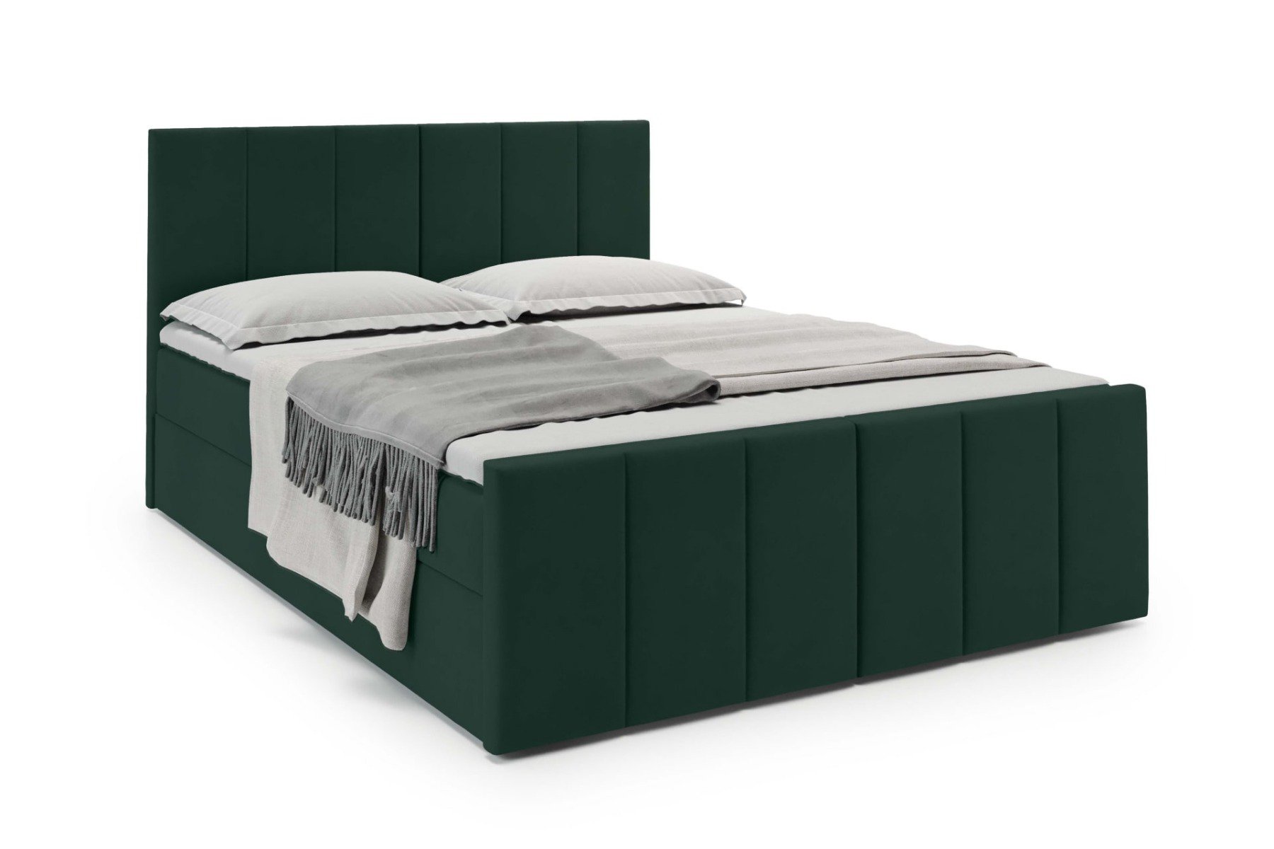 Boxspring met Opbergruimte Parijs - 120x200 cm - Velvet Bluwel 78 Groen - Bonellvering matras - Geen topper - Aanbieding - 3035 main product photo