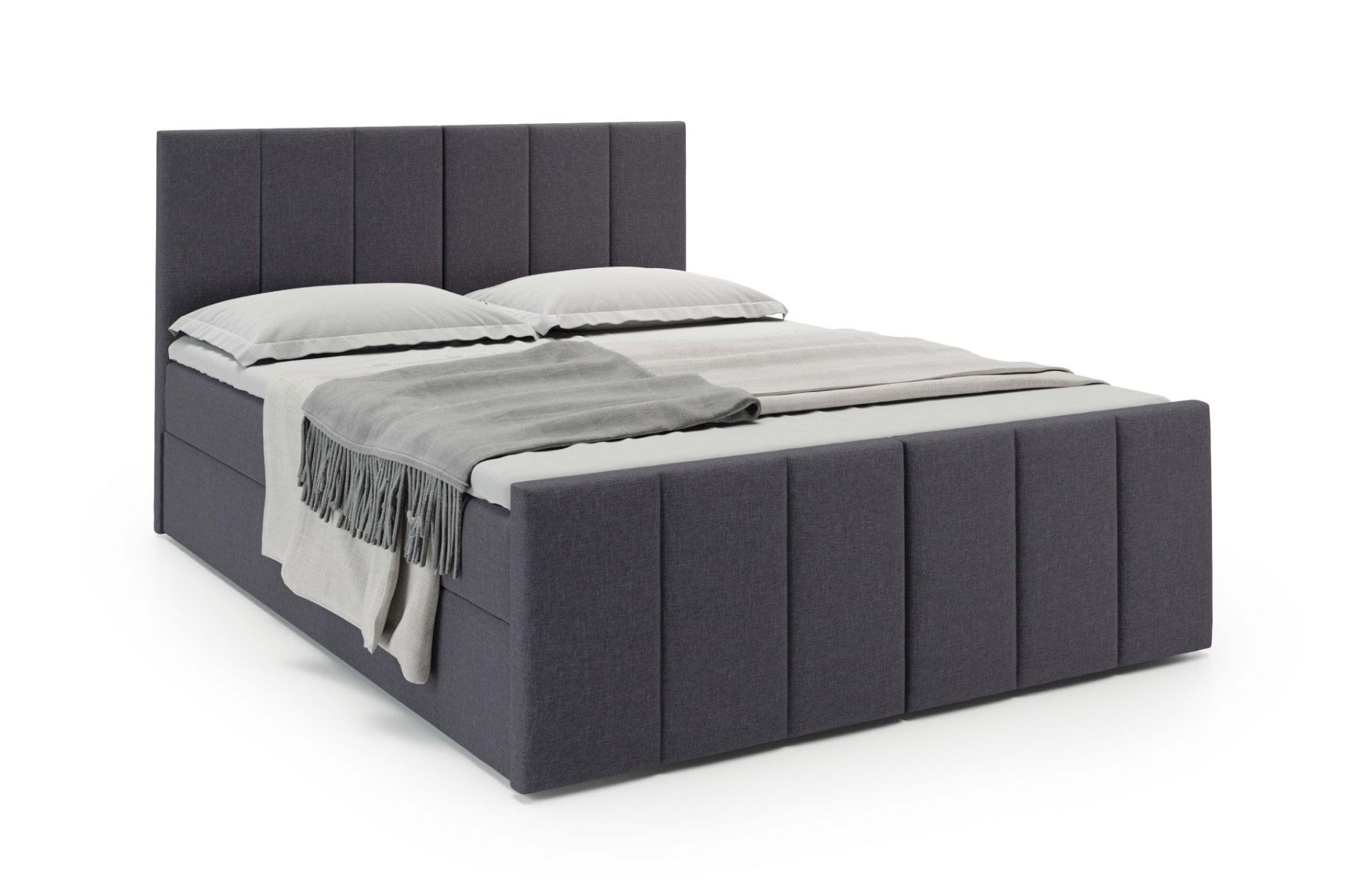 Boxspring Parijs met opbergruimte - 120x210 cm - Sawana 5 Donkergrijs- Pocketvering matras - Geen topper - Aanbieding 6020 main product photo