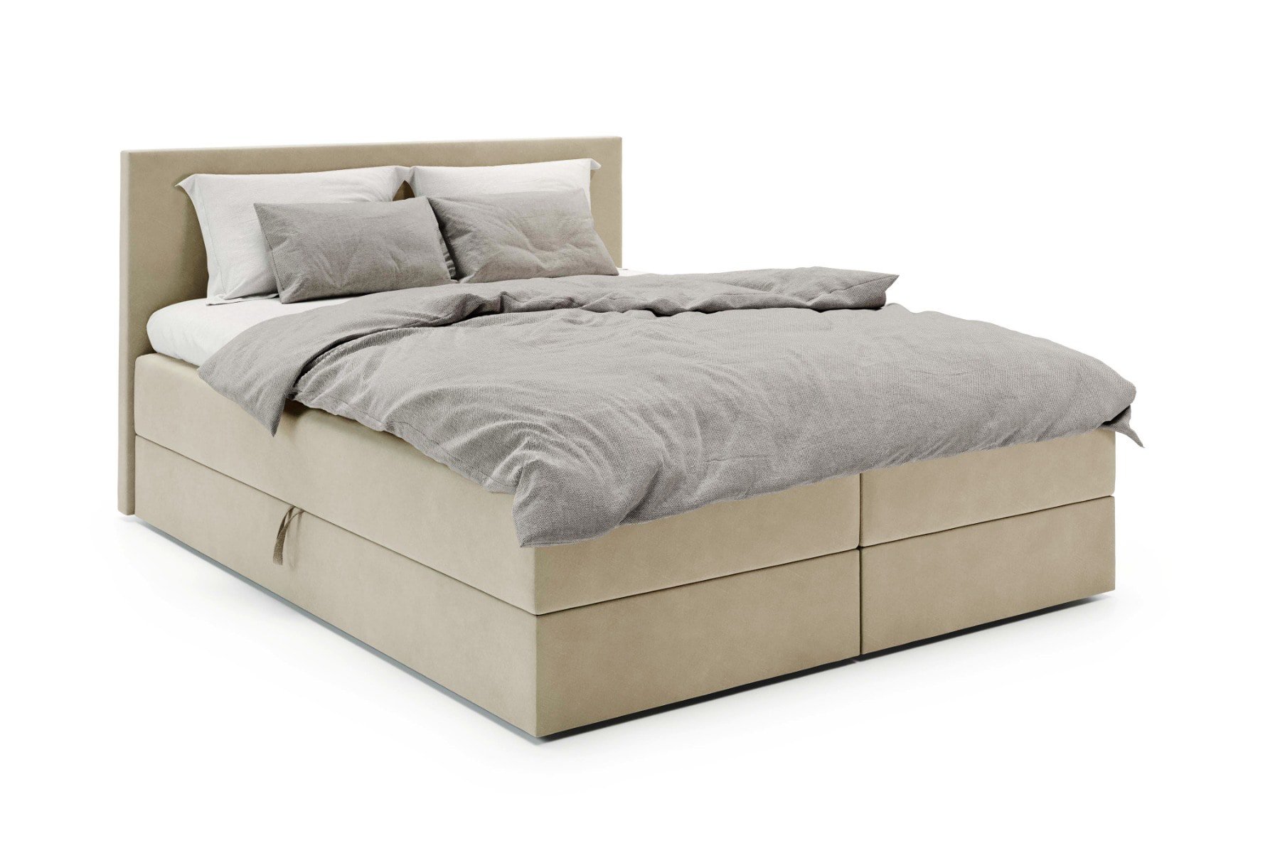 Boxspring met opbergruimte Amsterdam - 80x200 cm - Manila 02 Licht Beige - Bonellvering matras - Zonder topper - Aanbieding - 3052 main product photo