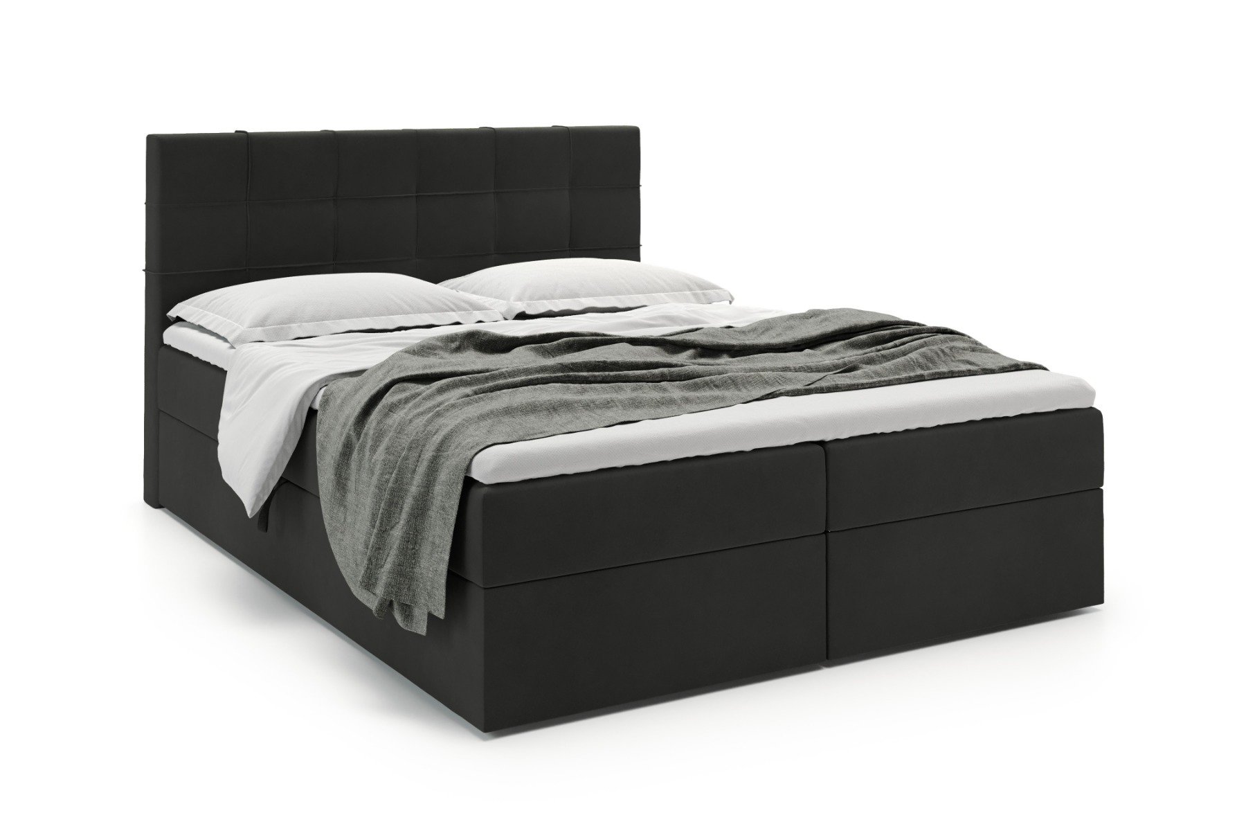 Boxspring met Opbergruimte Lissabon 80x200 - Manila 18 Zwart - Bonellvering matras - Zonder topper - Aanbieding - 6010 main product photo