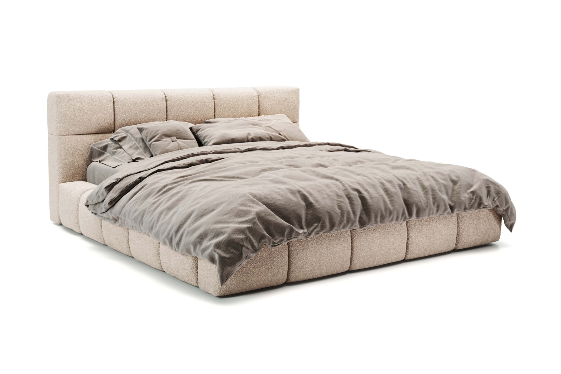 Ledikant Milaan - 200x200cm - Baloo 2074 Off white - Zonder matras - Zonder topper - Aanbieding - 6007 main product photo