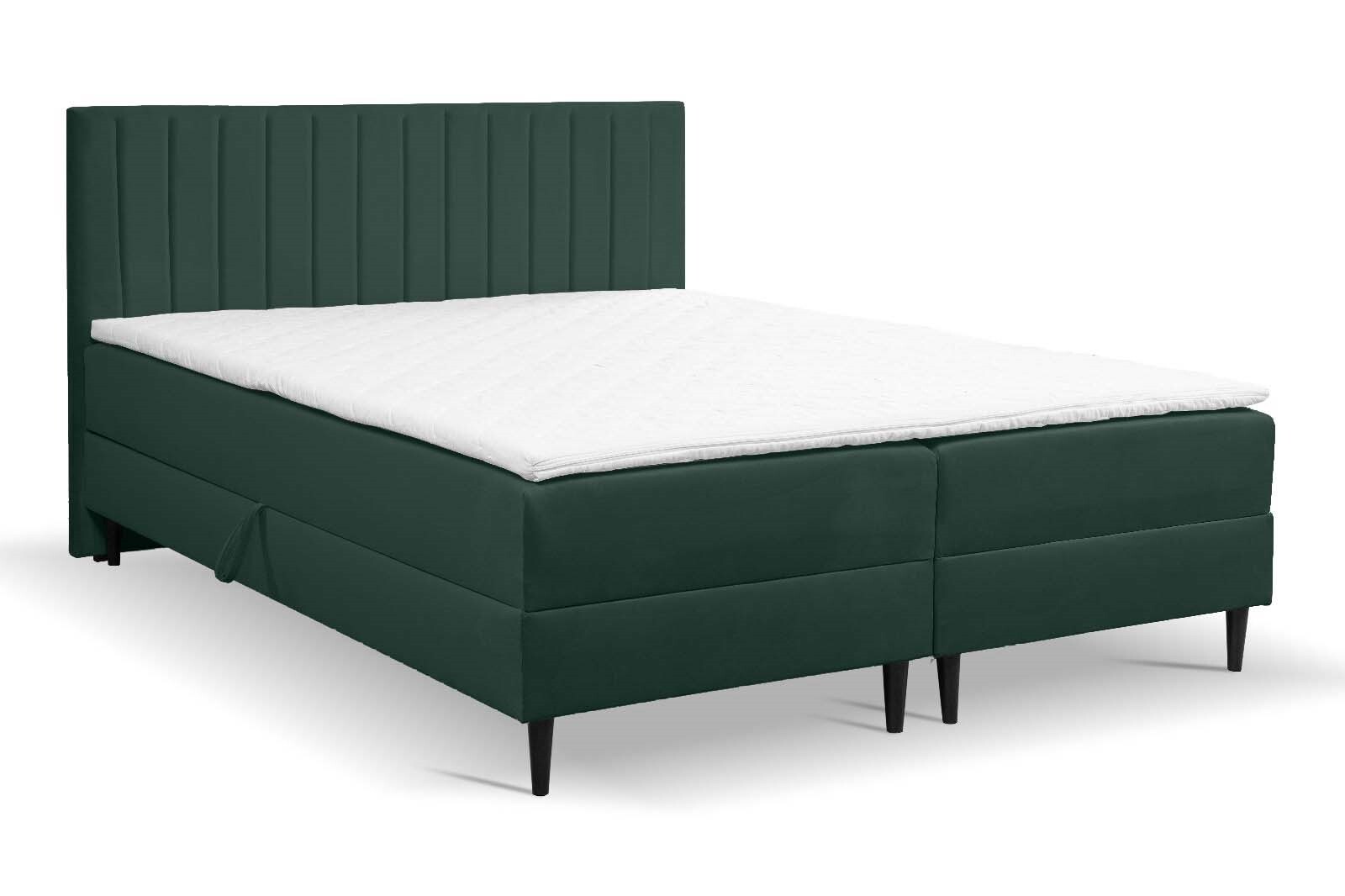 Boxspring met Opbergruimte Cannes 140x200 - Velvet Bluwel 78 Groen - Pocketvering matras - Zonder topper - Aanbieding - 3061 main product photo