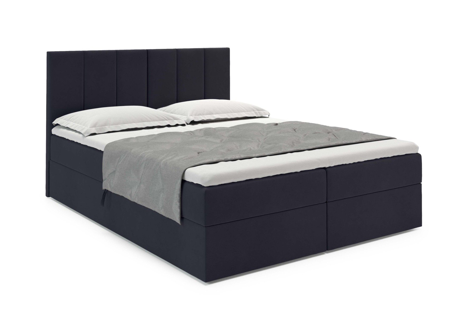 Boxspring Met Opbergruimte Madrid - 80x200 cm - Velvet Bluwel 19 Zwart - Pocketvering matras - Aanbieding - 21 main product photo