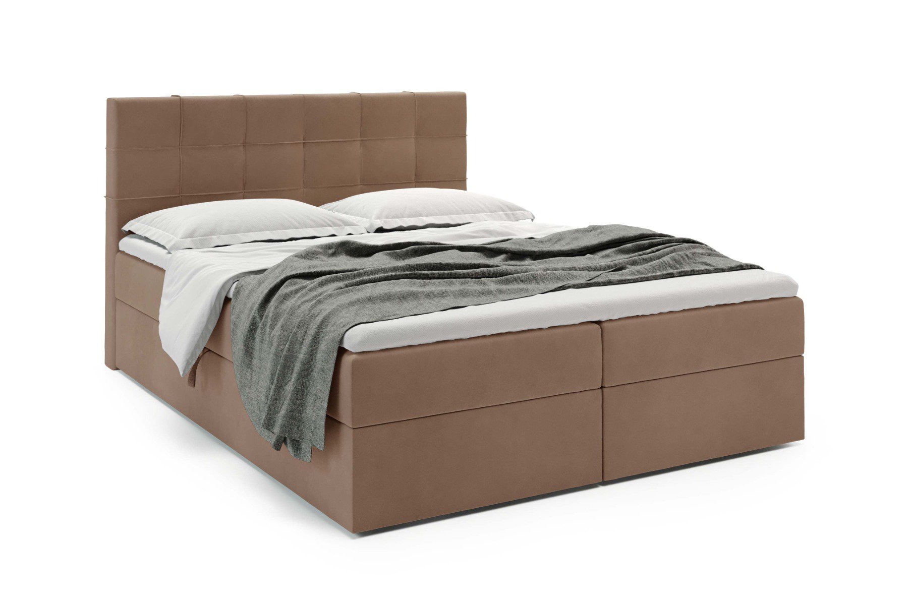 Boxspring met Opbergruimte Lissabon - Velvet Bluwel 28 Beige - 160x200 cm - Pocketvering matras - Koudschuim topper - Aanbieding - 26 main product photo