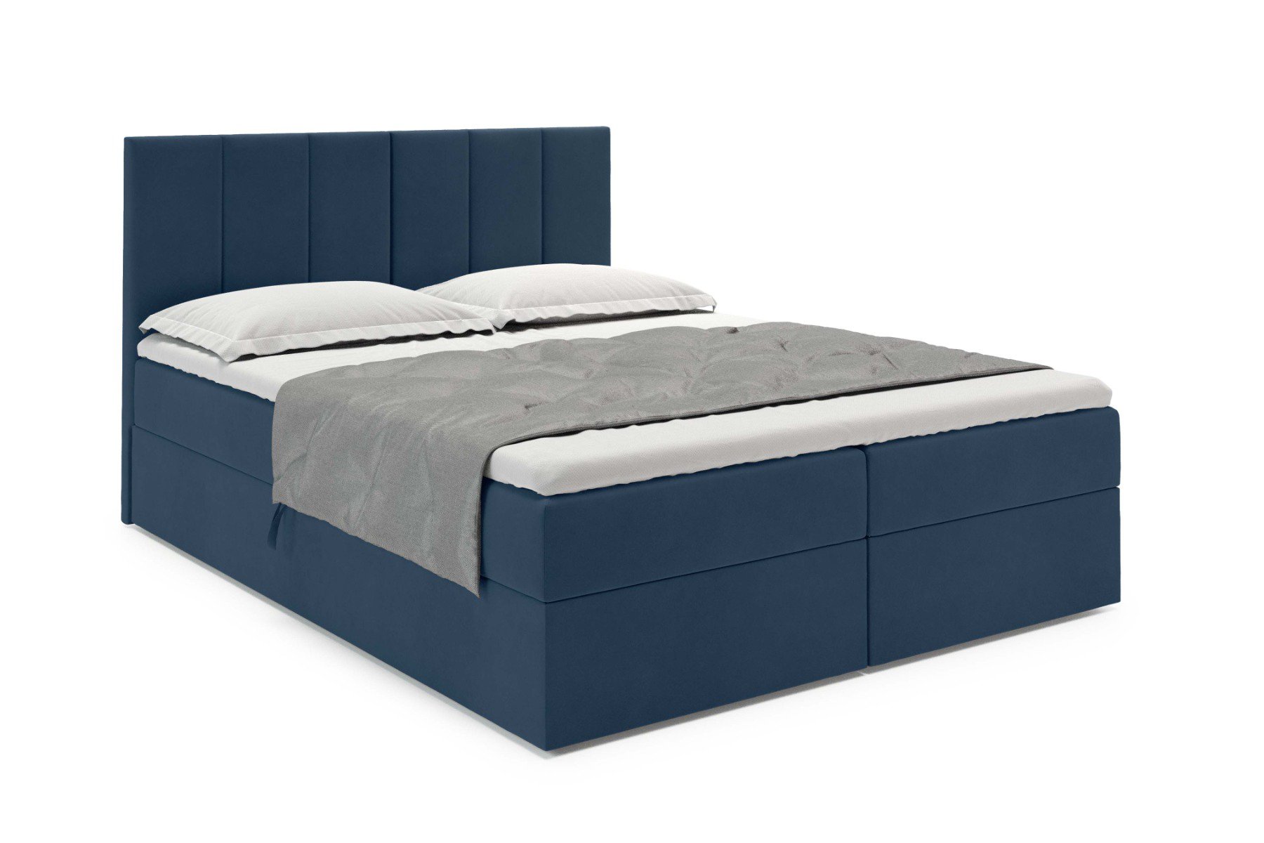Boxspring Met Opbergruimte Madrid - 80x200 cm - Velvet Bluwel 86 Blauw - Bonellvering matras - Zonder topper - Aanbieding - 3064 main product photo