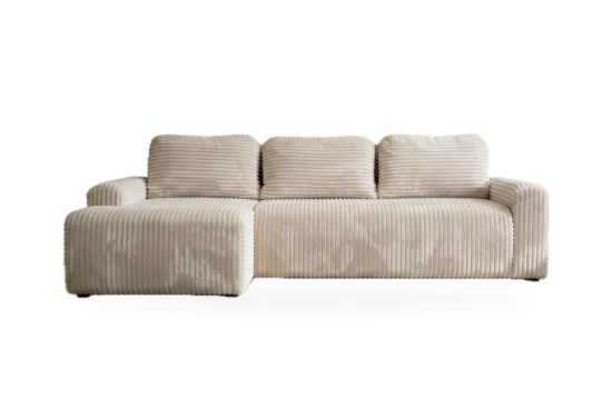 Cord-Ecksofa mit Schlaffunktion und Stauraum – Siena