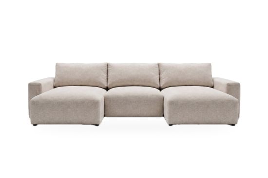 Modulares U-Sofa mit Schlaffunktion und Stauraum – Pescara