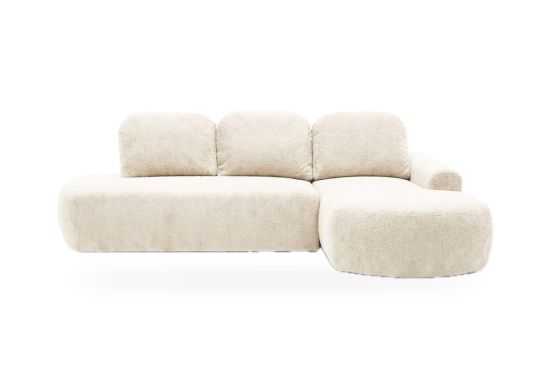 Plüsch-Ecksofa mit Stauraum – Cremona