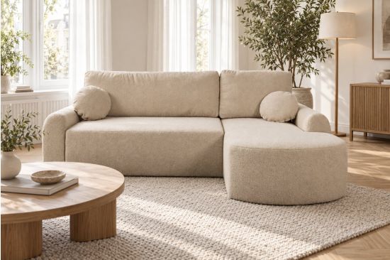 Marbella - 3-Sitzer Schlafsofa mit Chaiselongue und Stauraum