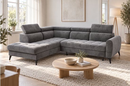 Ecksofa mit Récamiere und Stauraum rechts – Toronto