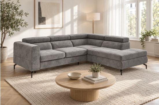 Ecksofa mit Stauraum und Kopfstützen – Trento