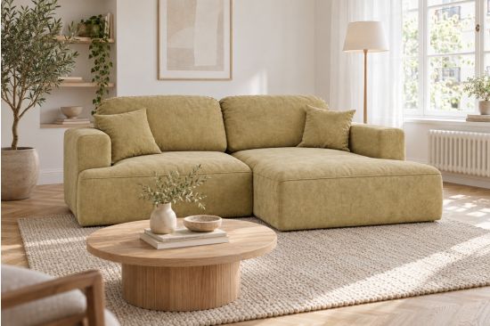 Samt-Ecksofa mit Stauraum – Lecce