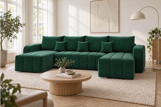 U-Sofa mit Schlaffunktion und Stauraum – Brescia