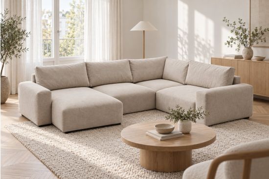 Modulares Ecksofa XL mit Schlaffunktion und Stauraum – Pescara