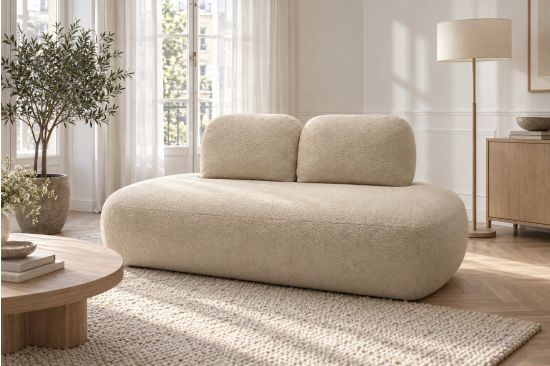 Plüsch 3-Sitzer Schlafsofa mit Stauraum – Cremona