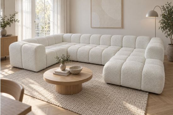 U-Form Ecksofa mit Schlaffunktion und Bettkasten – Ostuni