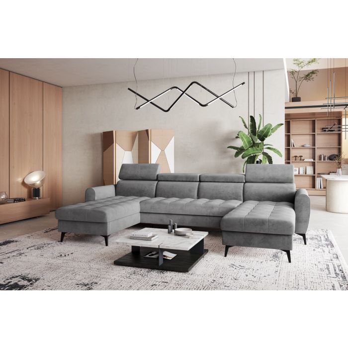 U-Sofa mit Schlaffunktion und Stauraum – Toronto