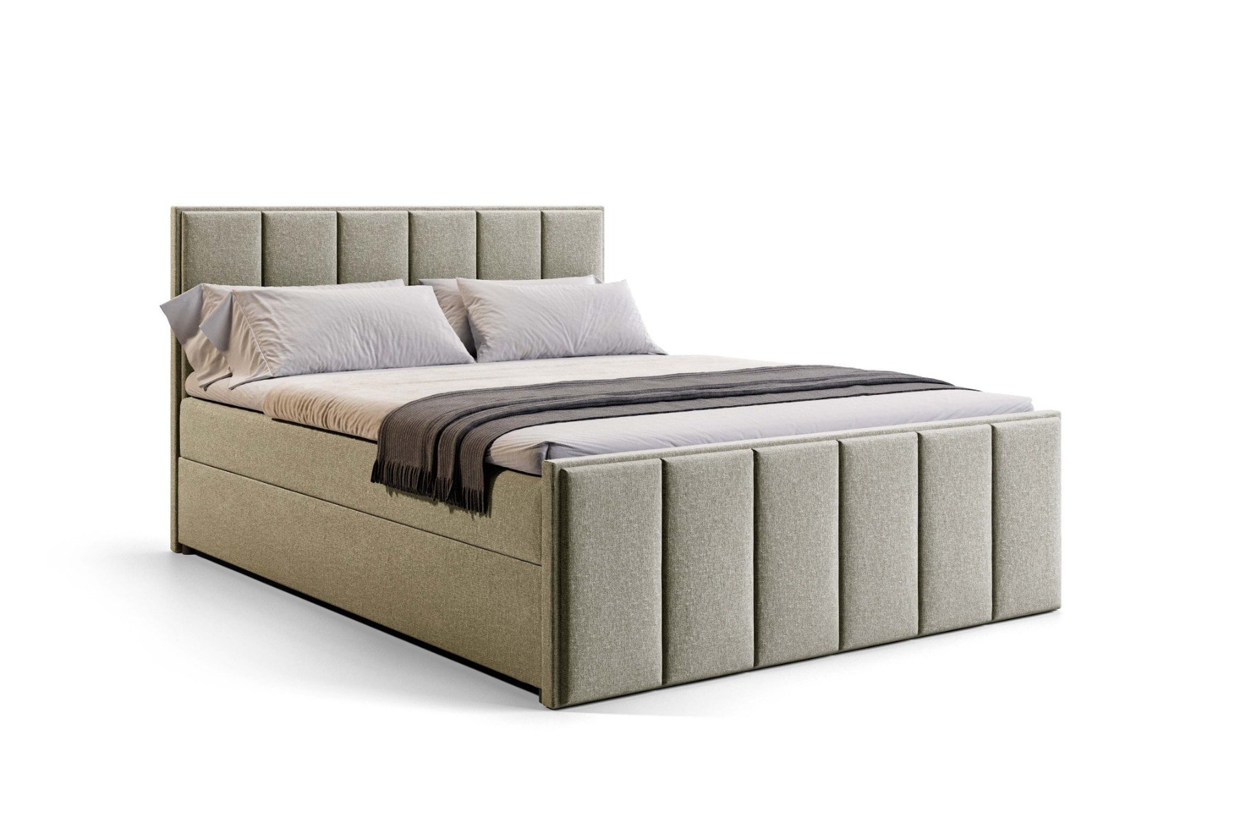 Boxspring Chicago - 140x200 cm - Inari 22 Naturel - Hardbox - Bonellvering matras - Geen topper - Aanbieding 6028 main product photo