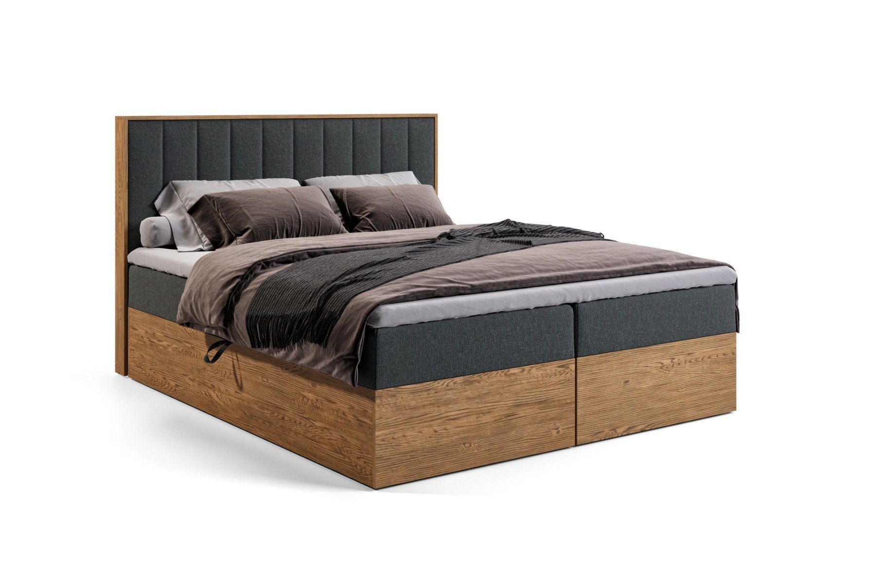 Boxspring met Opbergruimte Oslo - 200x200 cm - Inari 94 Grijs - Pocketvering matras - Uitverkoop - 17 main product photo