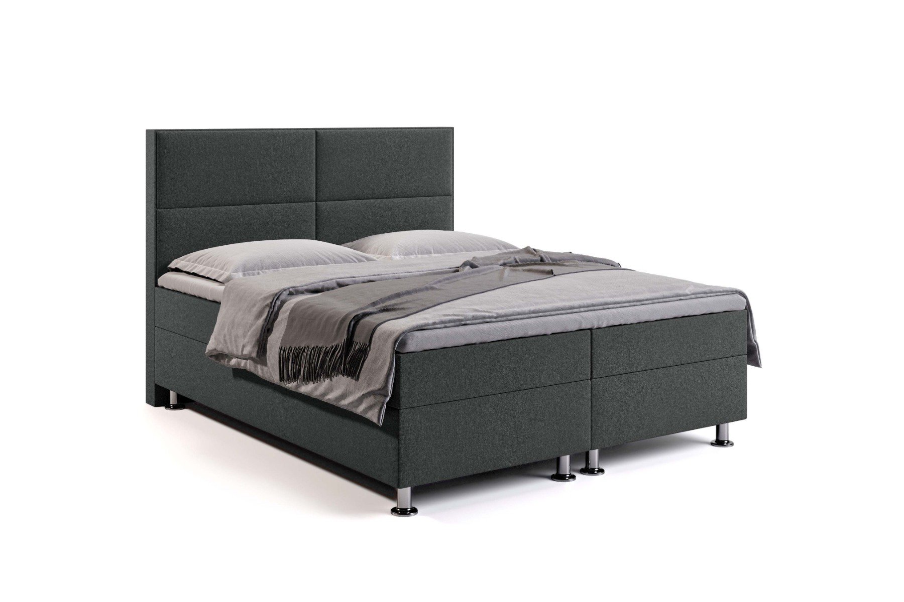 Boxspring Granada met opbergruimte - 200x210 cm - Inari 96 Middel Grijs - Pocketvering Matras - Geen topper - Aanbieding 6019 main product photo