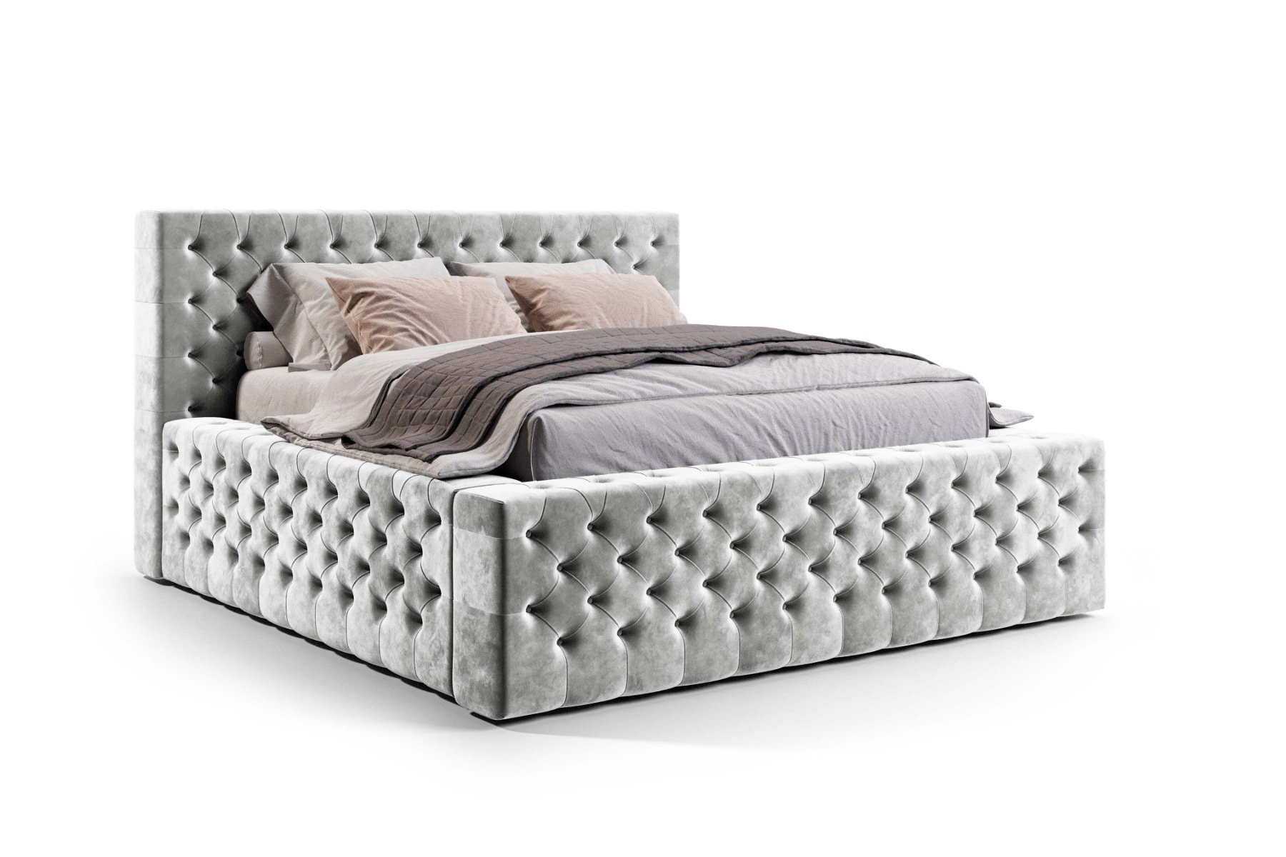 Ledikant met opbergruimte Chester - Lotta 09 Grijs - 160x200 - zonder matras - zonder topper - Aanbieding - 60 main product photo
