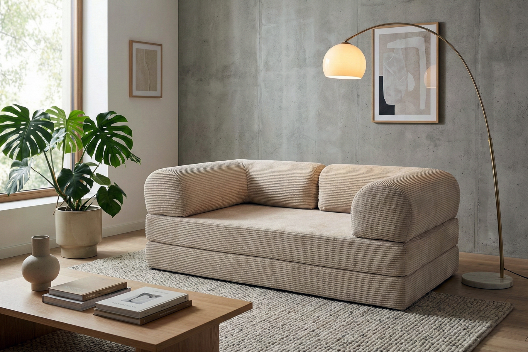 Nara Futon Slaapbank – 2-Zits Vloerbank met Slaapfunctie