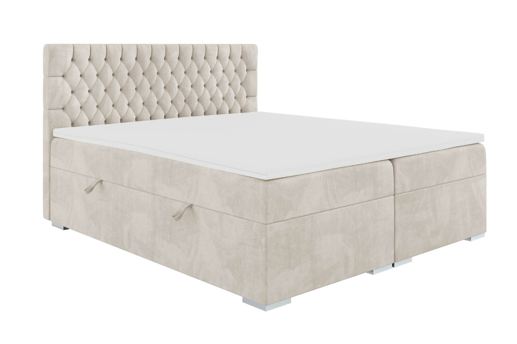 Boxspring Met Opbergruimte Praag - 90x200cm - Inari 22 Naturel - Bonellvering matras - Zonder topper - Aanbieding - 3036 main product photo