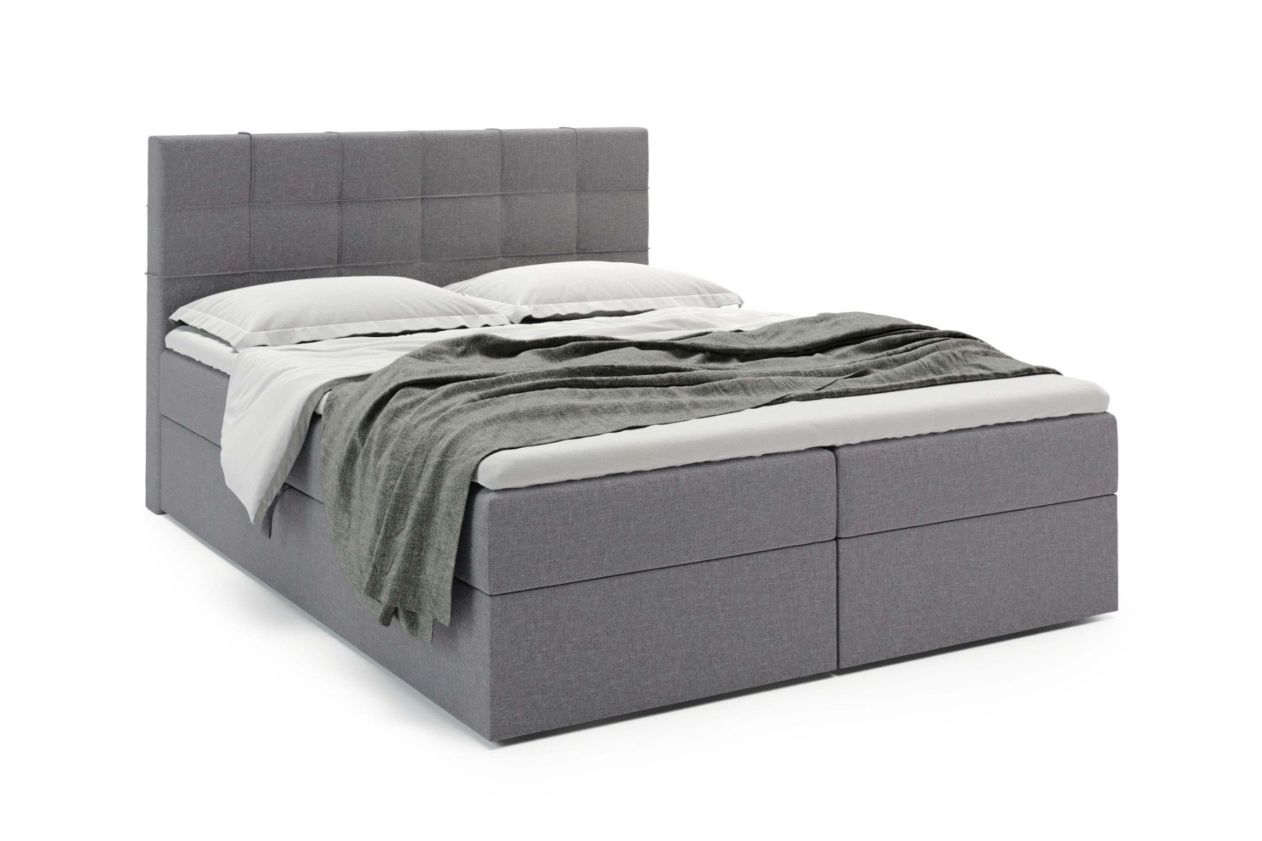 Boxspring Lissabon met opbergruimte - 100x200 cm - Sawana 21 Grijs - Pocketvering matras - Geen topper - Aanbieding 6024 main product photo