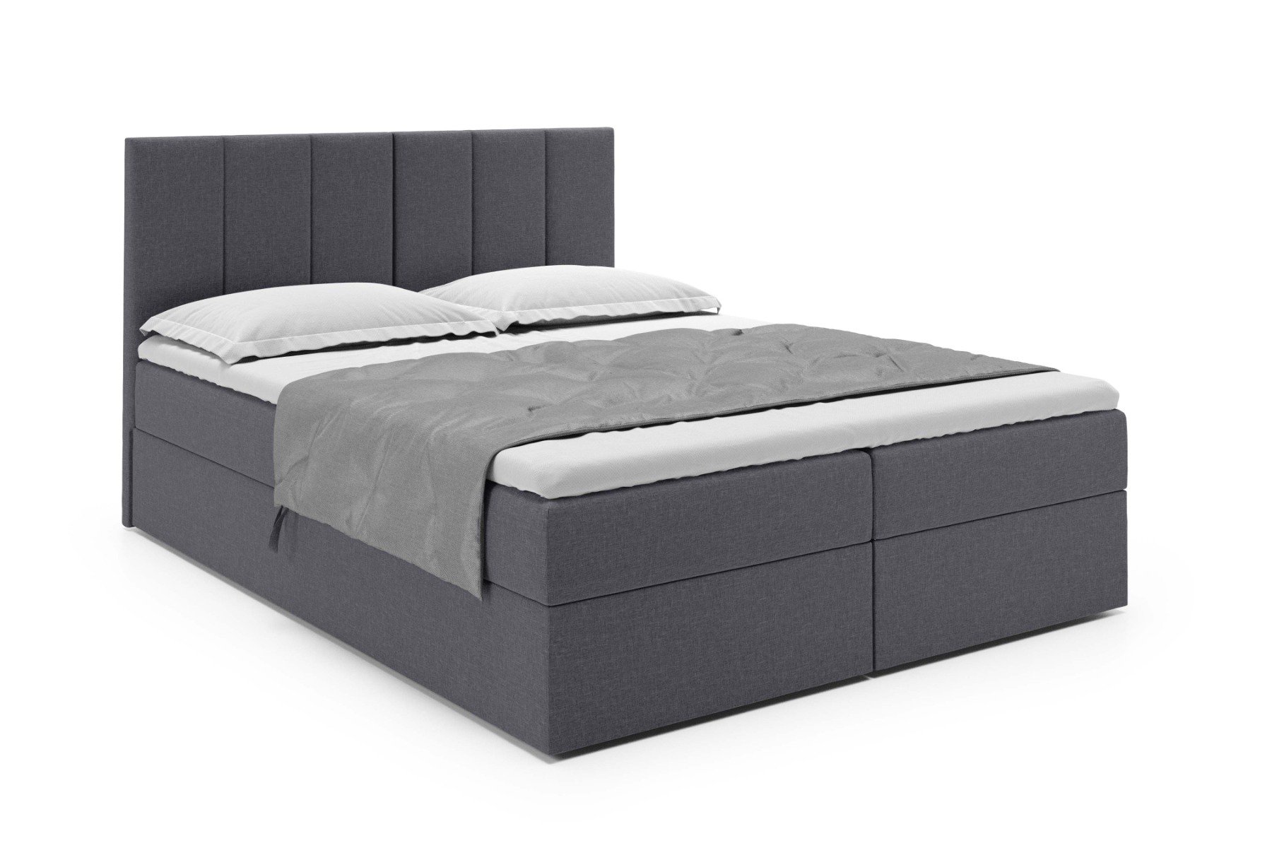 Boxspring Madrid met opbergruimte - 120x200 cm - Sawana 5 Donkergrijs - Bonellvering matras - Geen topper - Aanbieding 6027 main product photo