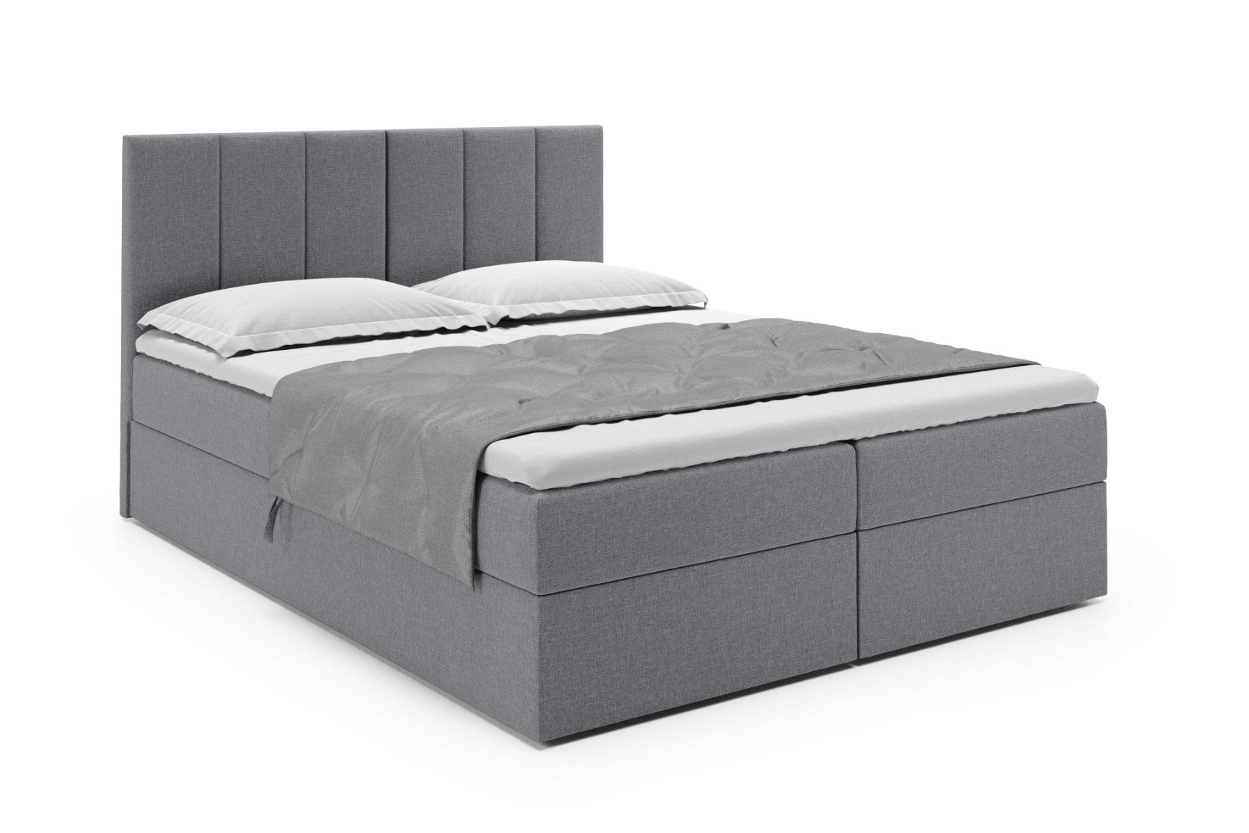 Boxspring met opbergruimte Madrid - 120x210 cm - Sawana 21 Grijs - Bonellvering matras - Zonder topper - Aanbieding - 3026 main product photo