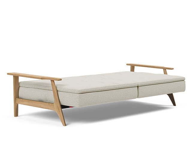 3-Zits Slaapbank ‘Innovation Dublexo’ met houten armleuningen