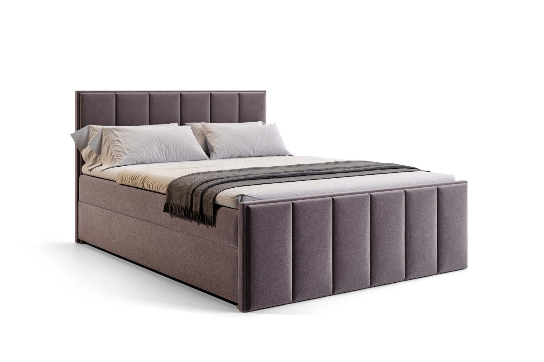 Boxspring met opbergruimte Chicago - 160x200 cm - Bluvel 13 Grijs - Pocketvering matras - Zonder topper - Aanbieding - 3074 main product photo