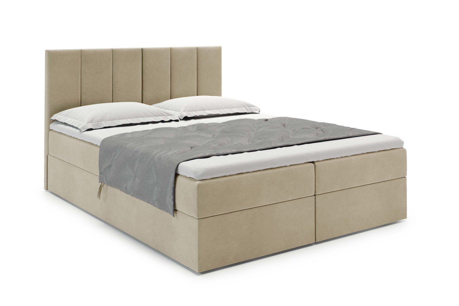 Boxspringbett in Beige für höchste Bequemlichkeit