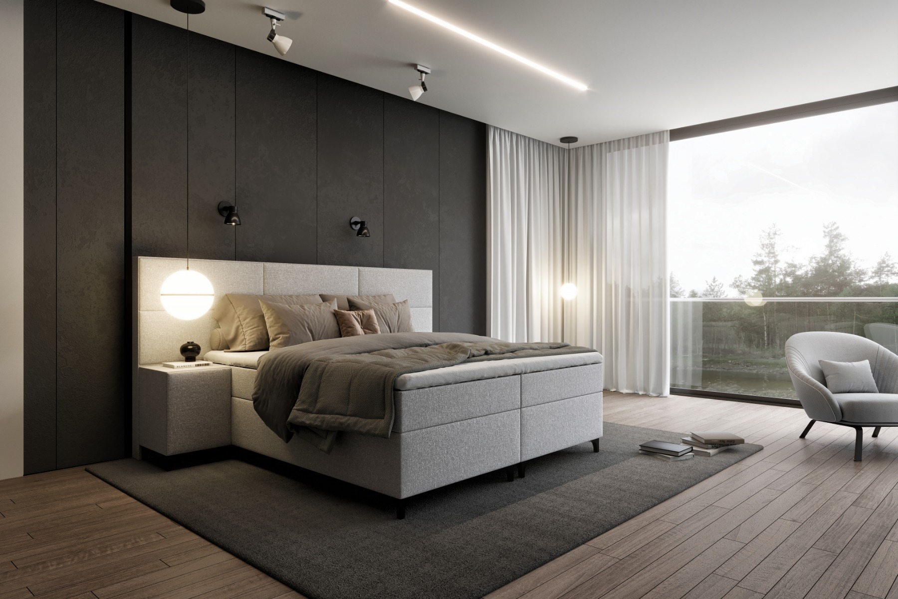 Schlafzimmer mit Boxspringbett: Traumhaft schlafen